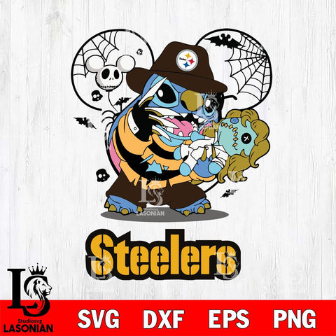 Pittsburgh Steelers Stitch Freddy Krueger Halloween Svg Eps Dxf Png File, Digital Download, Instant Download