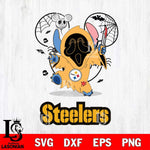 Pittsburgh Steelers Stitch Ghost Face Halloween 2 Svg Eps Dxf Png File, Digital Download, Instant Download