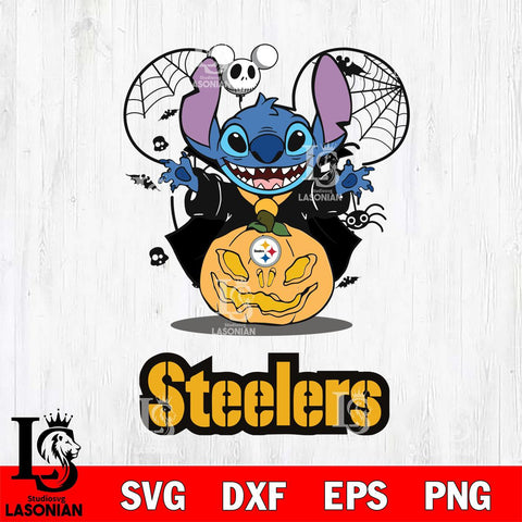 Pittsburgh Steelers Stitch Horror Halloween Svg Eps Dxf Png File, Digital Download, Instant Download