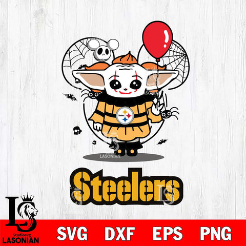 Pittsburgh Steelers Stitch Pennywise Halloween Svg Eps Dxf Png File, Digital Download, Instant Download