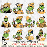 Pittsburgh Steelers  Boujee Grinch NFL Bundle 12 SVG Eps Dxf Png File, Digital Download, Instant Download