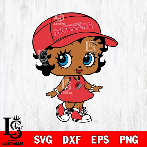 Portland Trail Blazers Betty Boop NBA 7 Svg Eps Dxf Png File, NBA svg, Digital Download, Instant Download