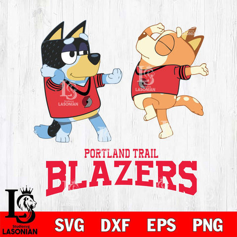 Portland Trail Blazers Bluey Dance Svg Eps Dxf Png File, Digital Download, Instant Download