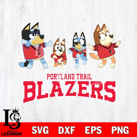 Portland Trail Blazers Bluey Dance Mode Squats Svg Eps Dxf Png File, Digital Download, Instant Download