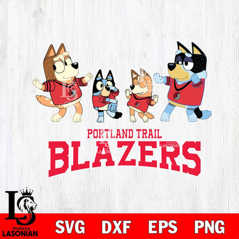 Portland Trail Blazers Bluey Dance Squats Svg Eps Dxf Png File, Digital Download, Instant Download