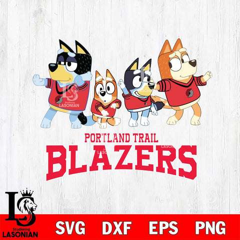 Portland Trail Blazers Bluey Mode Dance Squats Svg Eps Dxf Png File, Digital Download, Instant Download