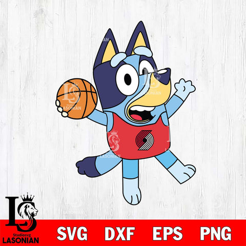 Portland Trail Blazers Bluey sport 3 Svg Eps Dxf Png File, Digital Download, Instant Download