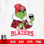 Portland Trail Blazers Boujee Grinch Leopard Christmas Cut Files Cricut, Svg Dxf Eps Png file , Silhouette