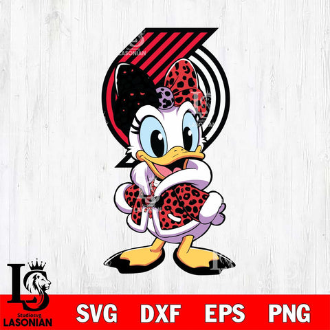 Portland Trail Blazers Fancy Daisy Duck Disney Svg Eps Dxf Png File, Digital Download, Instant Download