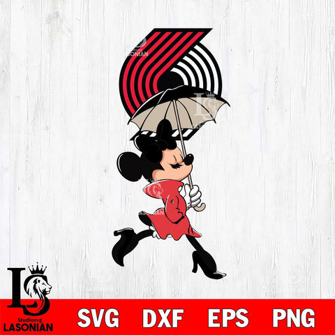 Portland Trail Blazers Fancy Minnie Svg Eps Dxf Png File, Digital Download, Instant Download