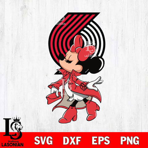 Portland Trail Blazers Glamorous Minnie Svg Eps Dxf Png File, Digital Download, Instant Download