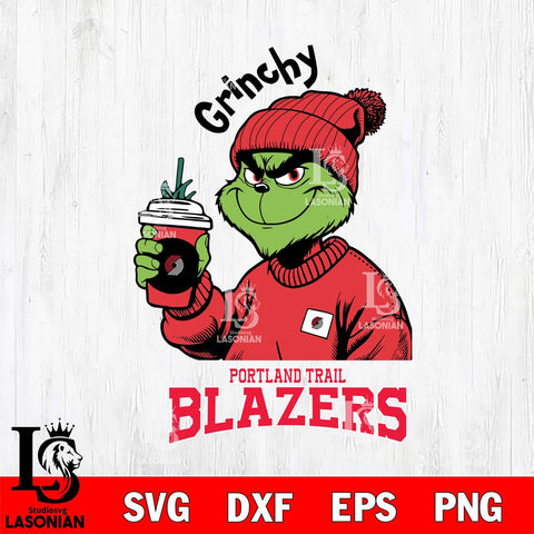 Portland Trail Blazers Grinchy Bougie Christmas Cut Files Cricut, Svg Dxf Eps Png file , Silhouette