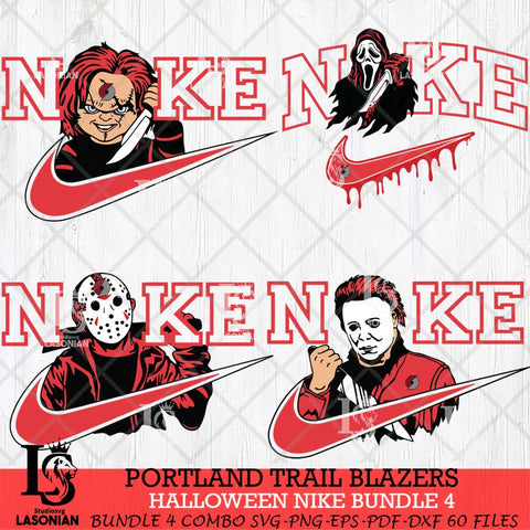 Portland Trail Blazers Halloween Nike NBA Bundle 4 Svg Eps Dxf Png File, Digital Download, Instant Download