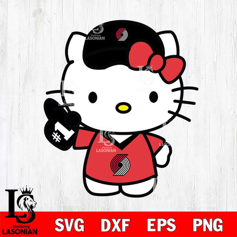 Portland Trail Blazers Hello Kitty basketball 2 Svg Eps Dxf Png File, Digital Download, Instant Download