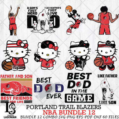 Portland Trail Blazers NBA Bundle 12 Svg Eps Dxf Png File, Digital Download, Instant Download