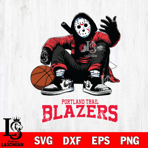 Portland Trail Blazers NBA Jason Voorhees Halloween SVG Svg Eps Dxf Png File, Digital Download, Instant Download