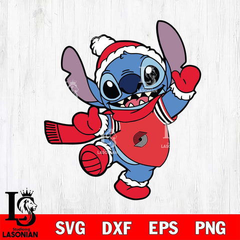 Portland Trail Blazers Stitch Disney Christmas Svg Dxf Eps Png file, Digital download,Clipart, Cut Files Cricut , Silhouette