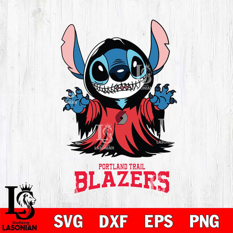 Portland Trail Blazers Stitch Ghost Svg Eps Dxf Png File, NBA svg, Digital Download, Instant Download