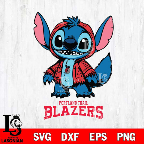 Portland Trail Blazers Stitch Halloween Svg Eps Dxf Png File, NBA svg, Digital Download, Instant Download