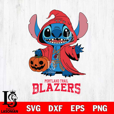 Portland Trail Blazers Stitch Horror Svg Eps Dxf Png File, NBA svg, Digital Download, Instant Download