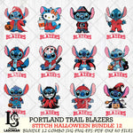 Portland Trail Blazers Stitch Horror Bundle 12 SVG Svg Eps Dxf Png File, Bundle NBA svg, Digital Download, Instant Download