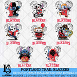 Portland Trail Blazers Stitch Horror Halloween NBA Bundle Svg Eps Dxf Png File, Digital Download, Instant Download