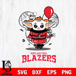 Portland Trail Blazers Stitch Pennywise Halloween Svg Eps Dxf Png File, Digital Download, Instant Download