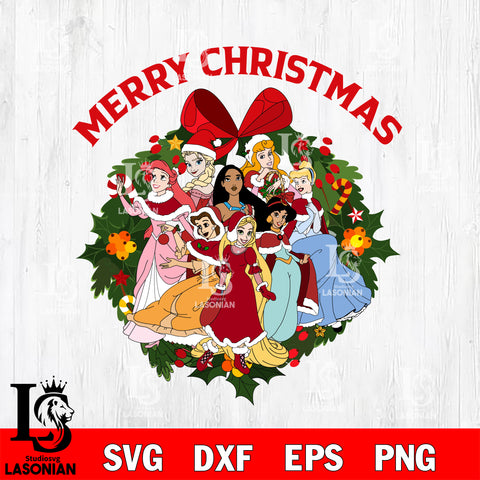 Princess Disney Christmas Merry Christmas Svg Eps Dxf Png File,Digital Download ,Instant Download, Cricut File