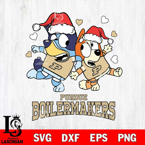 Purdue Boilermakers Bluey Christmas NFL Svg Eps Dxf Png File, Digital Download