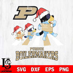 Purdue Boilermakers Christmas Family Bluey Walking Cut Files,Bluey Cricut,Christmas Svg , Bluey svg , Digital Download, dxf eps png pdf file