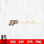 Purdue Boilermakers Father Heart Beat Svg Eps Dxf Png File, Digital Download, Instant Download