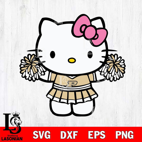 Purdue Boilermakers Hello Kitty Cheerleader 9 Svg Eps Dxf Png File, Digital Download, Instant Download