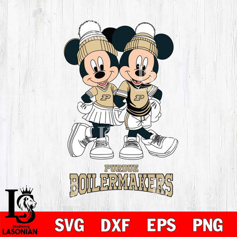 Purdue Boilermakers Mickey And Minnie Mouse Football Svg Eps Dxf Png File, NCAA svg , File Cut , Digital Download , Instant Download, Cut Svg Files