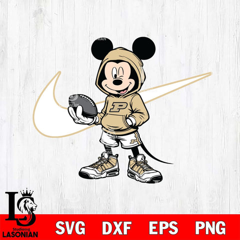 Purdue Boilermakers Mickey Wearing Hoodie Sport Svg Eps Dxf Png File, NCAA svg, Digital Download, Instant Download