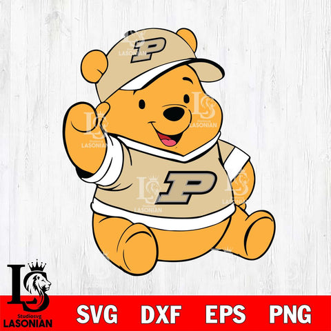 Purdue Boilermakers Pooh Bear Svg Eps Dxf Png File, NCAA svg, Digital Download, Instant Download