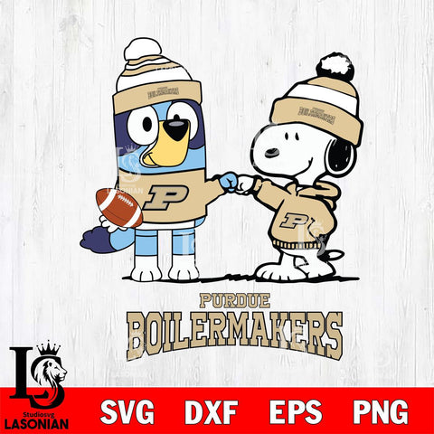 Purdue Boilermakers Snoopy & Bluey Football Svg Eps Dxf Png File,NCAA Svg Files,Chill Guy svg ,Digital Download ,Instant Download, Cricut File