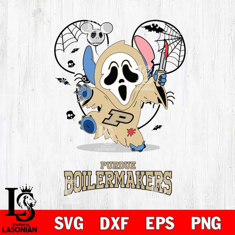 Purdue Boilermakers Stitch Ghost Face Halloween 2 Svg Eps Dxf Png File, Digital Download, Instant Download