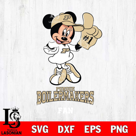 Purdue Boilermakers #1 Fan Minnie Mouse Svg Eps Dxf Png File, Digital Download, Instant Download