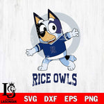 Rice Owls Bandit Heeler Rugby Svg Eps Dxf Png File, Digital Download ,Instant Download, Cricut File