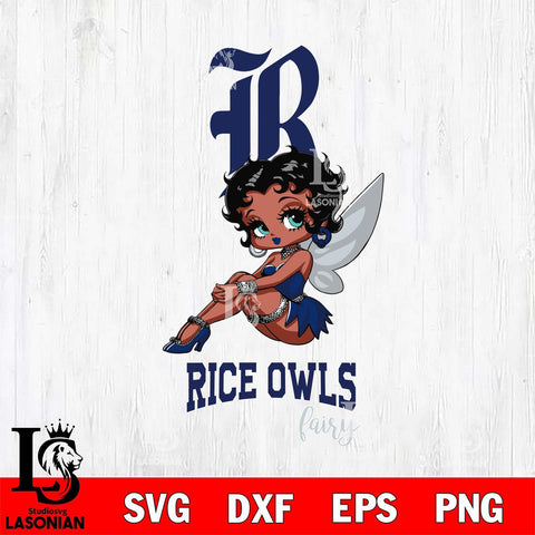 Rice Owls Beauty Black Fairy Betty Boop, Svg Eps Dxf Png File, Digital Download