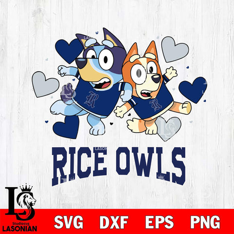 Rice Owls Bluey & Bingo 10 Svg Eps Dxf Png File, NCAA svg, Digital Download, Instant Download