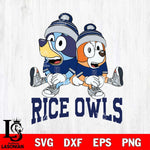 Rice Owls Bluey & Bingo 8 Svg Eps Dxf Png File, NCAA svg, Digital Download, Instant Download