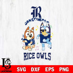 Rice Owls Bluey Bingo Dance Mode Svg Eps Dxf Png File, NCAA svg, Digital Download, Instant Download