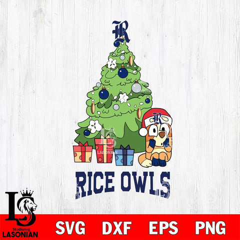 Rice Owls Bluey Chilli Christmas Tree Svg Eps Dxf Png File, Digital Download