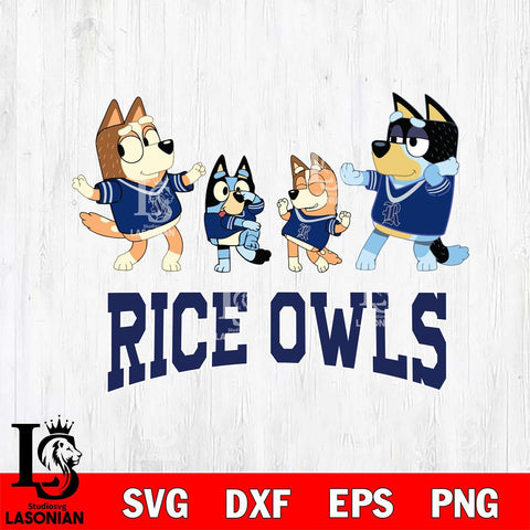 Rice Owls Bluey Dance Squats Svg Eps Dxf Png File, Digital Download, Instant Download