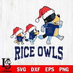 Rice Owls Bluey Family Christmas Svg Eps Dxf Png File, Digital Download