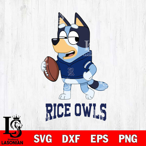 Rice Owls Bluey Football Sport Svg Eps Dxf Png File, Digital Download ,Instant Download, Cricut File