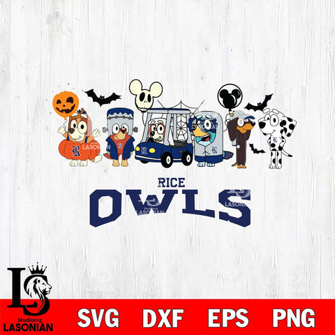 Rice Owls Bluey Halloween Svg Eps Dxf Png File, Digital Download, Instant Download