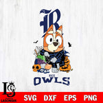 Rice Owls Bluey Halloween NCAA Svg Eps Dxf Png File, Digital Download, Instant Download