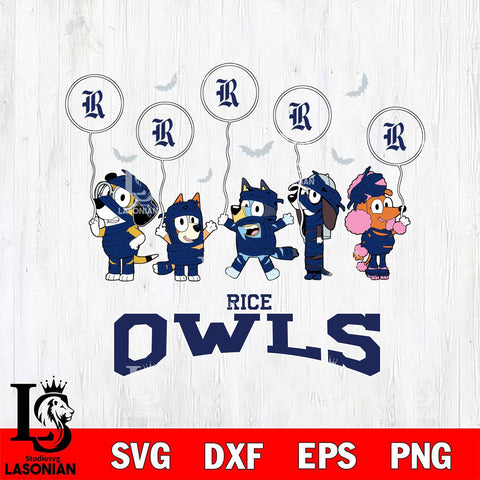 Rice Owls Bluey Halloween Spooky Svg Eps Dxf Png File, Digital Download, Instant Download